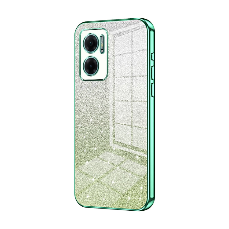 For Xiaomi Redmi Note 11E / Redmi 10 5G Gradient Glitter Powder Electroplated Phone Case(Green) - Xiaomi Cases by PMC Jewellery | Online Shopping South Africa | PMC Jewellery | Buy Now Pay Later Mobicred