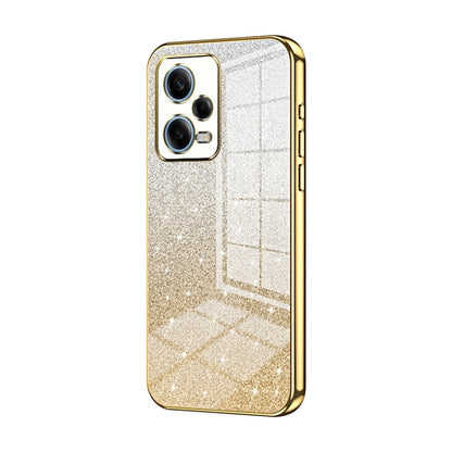 For Xiaomi Redmi Note 12 Pro 5G Gradient Glitter Powder Electroplated Phone Case(Gold) - Xiaomi Cases by PMC Jewellery | Online Shopping South Africa | PMC Jewellery | Buy Now Pay Later Mobicred