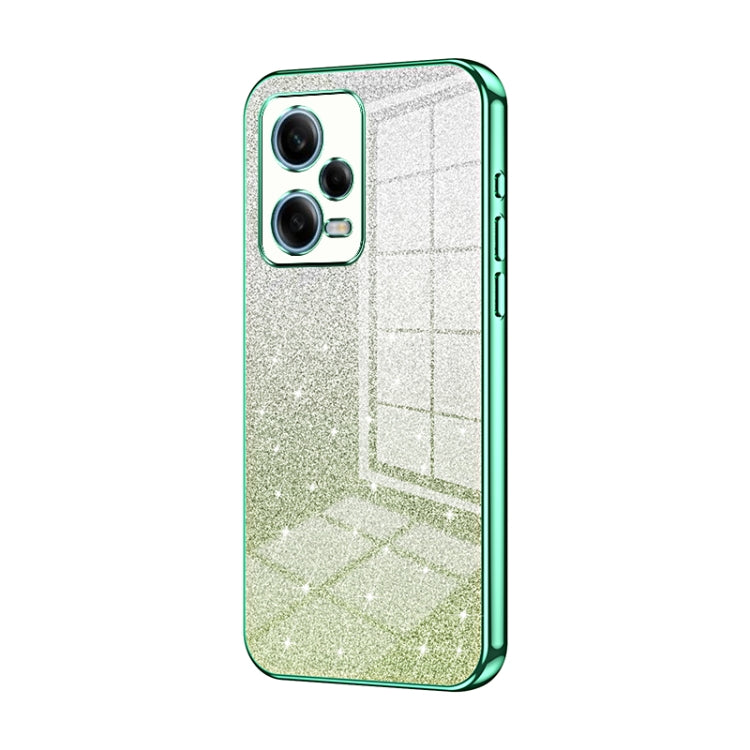 For Xiaomi Redmi Note 12 Pro 5G Gradient Glitter Powder Electroplated Phone Case(Green) - Xiaomi Cases by PMC Jewellery | Online Shopping South Africa | PMC Jewellery | Buy Now Pay Later Mobicred