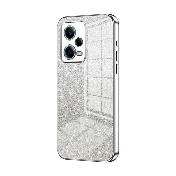 For Xiaomi Redmi Note 12 Pro 5G Gradient Glitter Powder Electroplated Phone Case(Silver) - Xiaomi Cases by PMC Jewellery | Online Shopping South Africa | PMC Jewellery | Buy Now Pay Later Mobicred