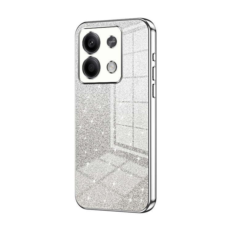 For Xiaomi Redmi Note 13 5G Gradient Glitter Powder Electroplated Phone Case(Silver) - Note 13 Cases by PMC Jewellery | Online Shopping South Africa | PMC Jewellery | Buy Now Pay Later Mobicred