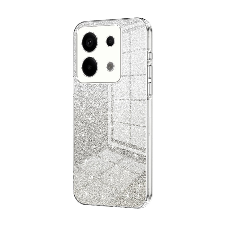 For Xiaomi Redmi Note 13 Pro 5G Gradient Glitter Powder Electroplated Phone Case(Transparent) - Note 13 Pro Cases by PMC Jewellery | Online Shopping South Africa | PMC Jewellery | Buy Now Pay Later Mobicred