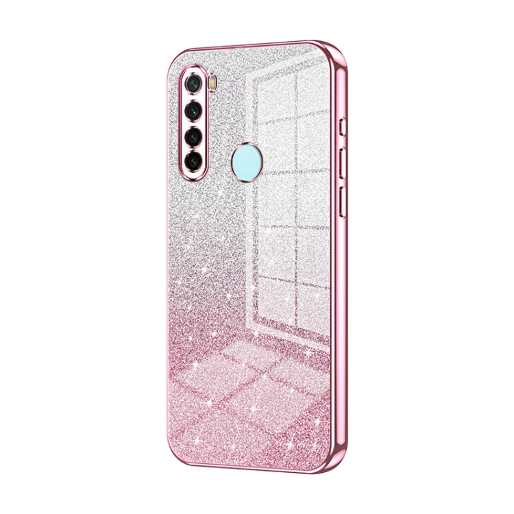 For Xiaomi Redmi Note 8 / Note 8 2021 Gradient Glitter Powder Electroplated Phone Case(Pink) - Xiaomi Cases by PMC Jewellery | Online Shopping South Africa | PMC Jewellery | Buy Now Pay Later Mobicred