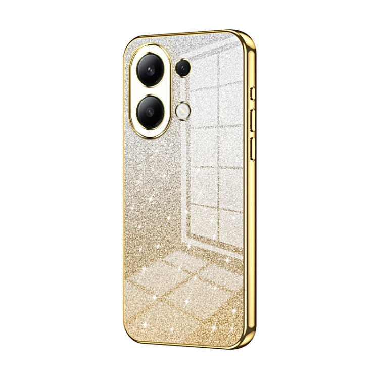 For Xiaomi Redmi Note 13 4G Gradient Glitter Powder Electroplated Phone Case(Gold) - Note 13 Cases by PMC Jewellery | Online Shopping South Africa | PMC Jewellery | Buy Now Pay Later Mobicred