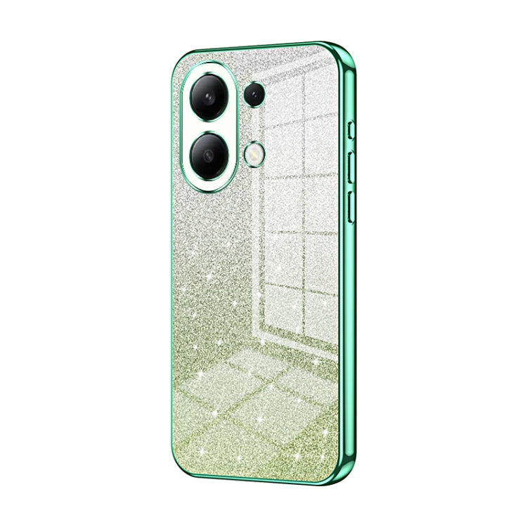 For Xiaomi Redmi Note 13 4G Gradient Glitter Powder Electroplated Phone Case(Green) - Note 13 Cases by PMC Jewellery | Online Shopping South Africa | PMC Jewellery | Buy Now Pay Later Mobicred