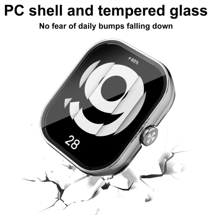 For Redmi Watch 4 PC + Tempered Glass Integrated Watch Protective Case(Black) - Watch Cases by PMC Jewellery | Online Shopping South Africa | PMC Jewellery