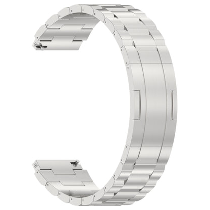 For Huawei Watch GT4 / GT3 / GT2 / GT 46mm Three Strains HW Buckle Metal Watch Band(Silver) - Watch Bands by PMC Jewellery | Online Shopping South Africa | PMC Jewellery