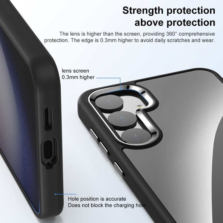 For Samsung Galaxy S25+ 5G Anti-fingerprint Highly Transparent PC Phone Case(Black) - Galaxy S25+ 5G Cases by PMC Jewellery | Online Shopping South Africa | PMC Jewellery | Buy Now Pay Later Mobicred
