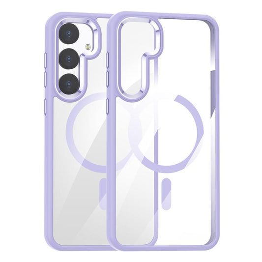 For Samsung Galaxy S25+ 5G MagSafe Anti-fingerprint Highly Transparent PC Phone Case(Purple) - Galaxy S25+ 5G Cases by PMC Jewellery | Online Shopping South Africa | PMC Jewellery | Buy Now Pay Later Mobicred