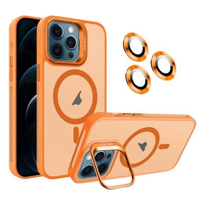 For iPhone 12 Pro Max Invisible Lens Holder MagSafe Phone Case(Orange) - iPhone 12 Pro Max Cases by PMC Jewellery | Online Shopping South Africa | PMC Jewellery