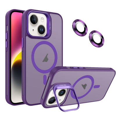 For iPhone 14 Plus Invisible Lens Holder MagSafe Phone Case(Dark Purple) - iPhone 14 Plus Cases by PMC Jewellery | Online Shopping South Africa | PMC Jewellery