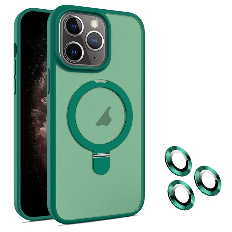 For iPhone 11 Pro Max MagSafe Magnetic Holder Phone Case(Dark Green) - iPhone 11 Pro Max Cases by PMC Jewellery | Online Shopping South Africa | PMC Jewellery