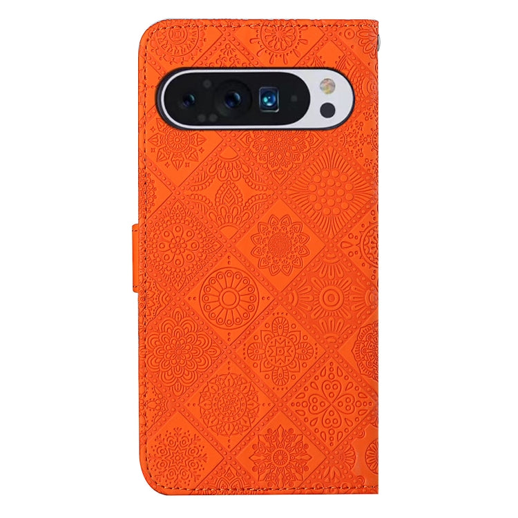 For Google Pixel 9 Pro XL Ethnic Style Embossed Pattern Leather Phone Case(Orange) - Google Cases by PMC TechLife | Online Shopping South Africa | PMC TechLife | Buy Now Pay Later Mobicred