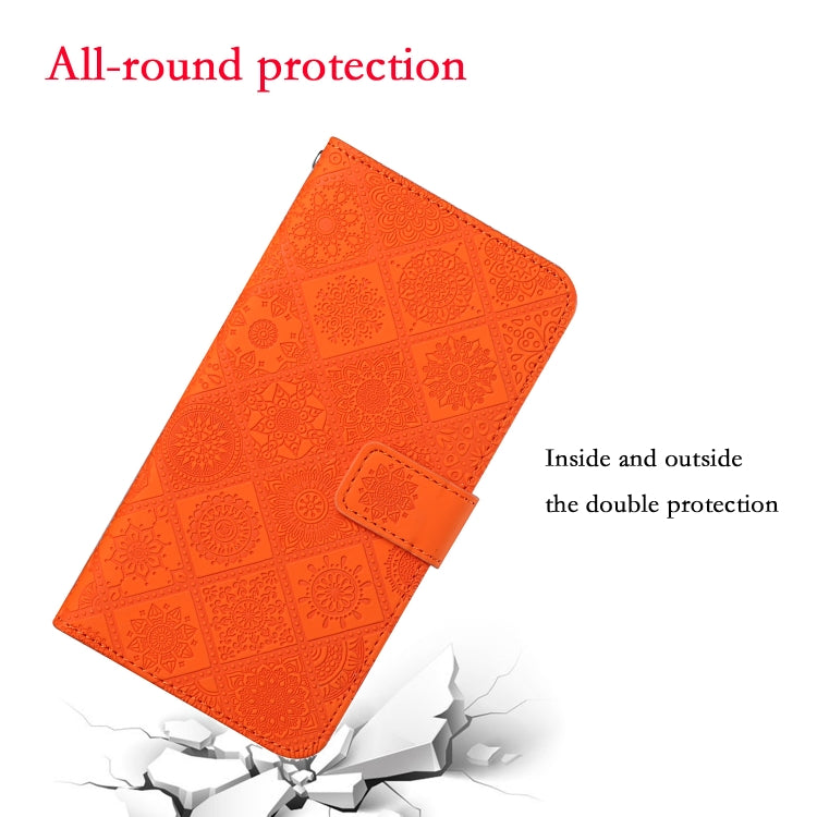 For Google Pixel 9 Pro XL Ethnic Style Embossed Pattern Leather Phone Case(Orange) - Google Cases by PMC TechLife | Online Shopping South Africa | PMC TechLife | Buy Now Pay Later Mobicred