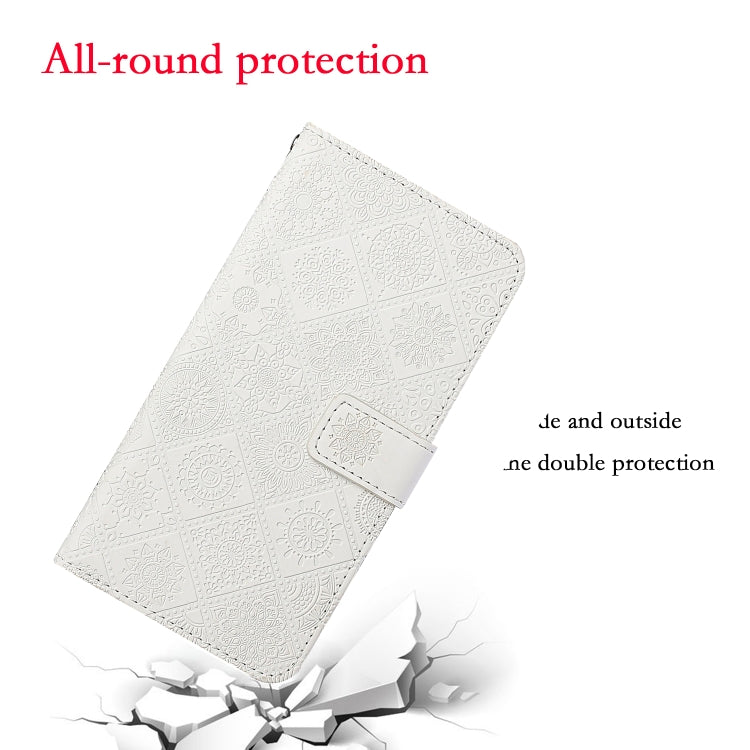 For Google Pixel 9 Pro XL Ethnic Style Embossed Pattern Leather Phone Case(White) - Google Cases by PMC TechLife | Online Shopping South Africa | PMC TechLife | Buy Now Pay Later Mobicred