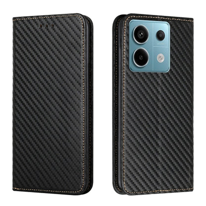 For Xiaomi Redmi Note 13 Pro 5G Carbon Fiber Texture Flip Holder Leather Phone Case(Black) - Note 13 Pro Cases by PMC Jewellery | Online Shopping South Africa | PMC Jewellery