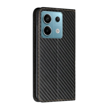 For Xiaomi Redmi Note 13 Pro 5G Carbon Fiber Texture Flip Holder Leather Phone Case(Black) - Note 13 Pro Cases by PMC Jewellery | Online Shopping South Africa | PMC Jewellery