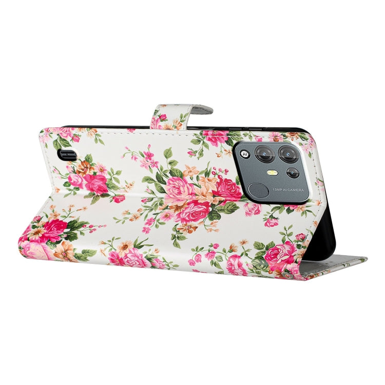 For Blackview A55 Pro Colored Drawing Leather Phone Case(Peonies) - More Brand by PMC TechLife | Online Shopping South Africa | PMC TechLife