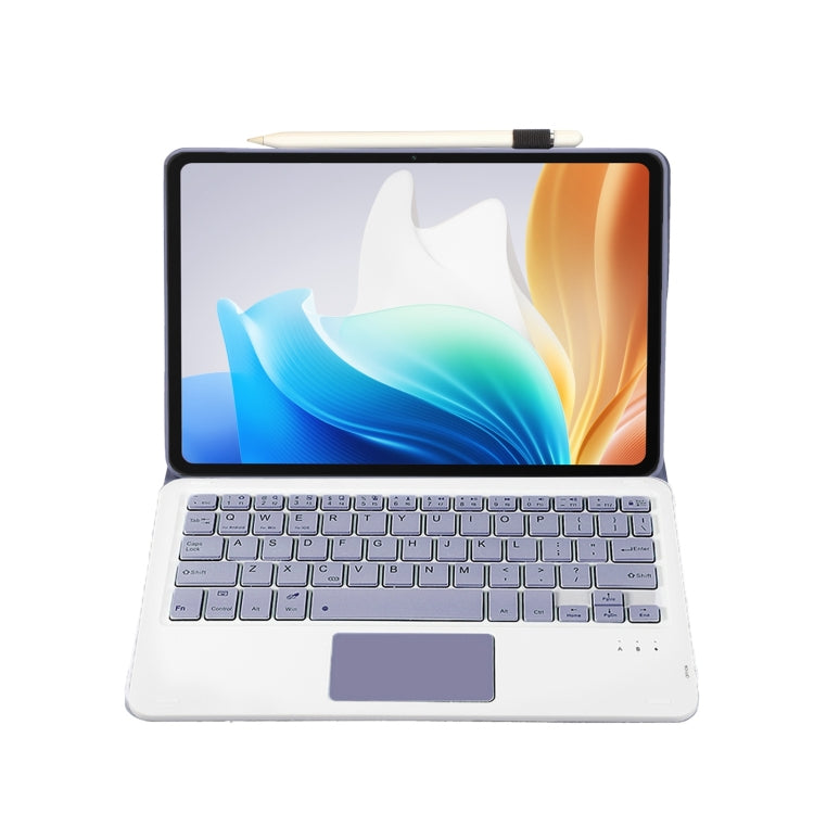 For OPPO Pad Air2 11.4 inch OP14-A TPU Ultra-thin Detachable Bluetooth Keyboard Leather Case with Touchpad(Purple) - Others Keyboard by PMC Jewellery | Online Shopping South Africa | PMC Jewellery