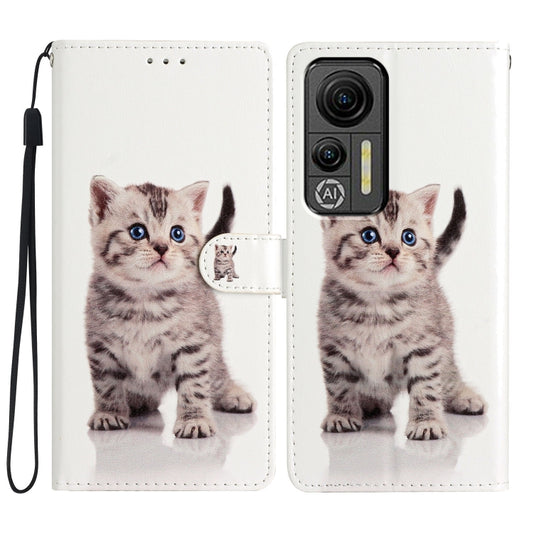 For Ulefone Note 14 Colored Drawing Leather Phone Case(Little Tabby Cat) - Ulefone Cases by PMC Jewellery | Online Shopping South Africa | PMC Jewellery | Buy Now Pay Later Mobicred