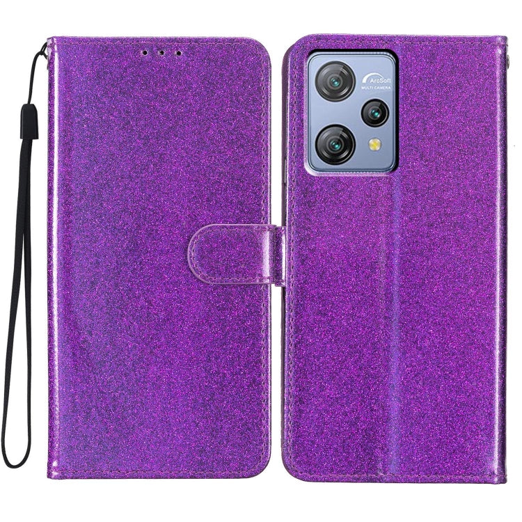 For Blackview A53 Pro Glitter Powder Flip Leather Phone Case(Purple) - More Brand by PMC Jewellery | Online Shopping South Africa | PMC Jewellery