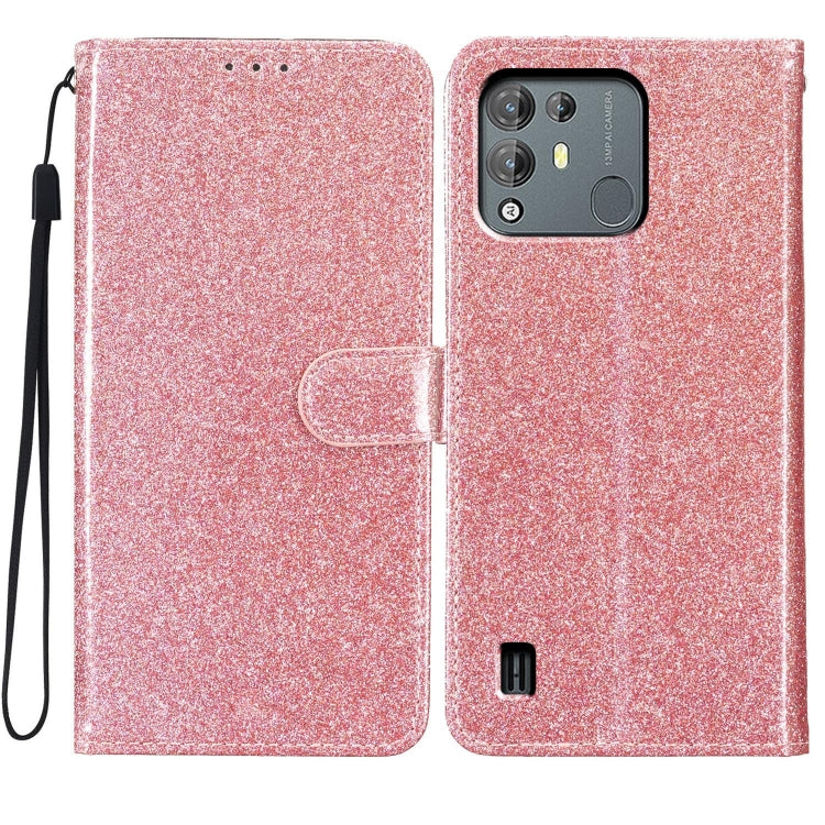 For Blackview A55 Pro Glitter Powder Flip Leather Phone Case(Rose Gold) - More Brand by PMC Jewellery | Online Shopping South Africa | PMC Jewellery