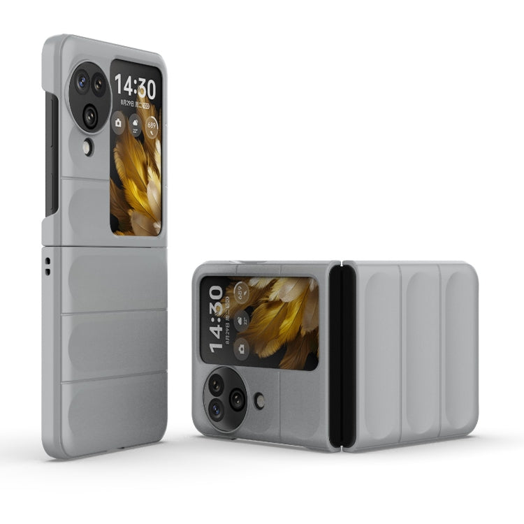 For OPPO Find N3 Flip Magic Shield Fold PC Shockproof Phone Case(Grey) - Find N3 Flip Cases by PMC TechLife | Online Shopping South Africa | PMC TechLife | Buy Now Pay Later Mobicred