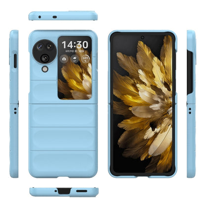 For OPPO Find N3 Flip Magic Shield Fold PC Shockproof Phone Case(Light Blue) - Find N3 Flip Cases by PMC Jewellery | Online Shopping South Africa | PMC Jewellery | Buy Now Pay Later Mobicred