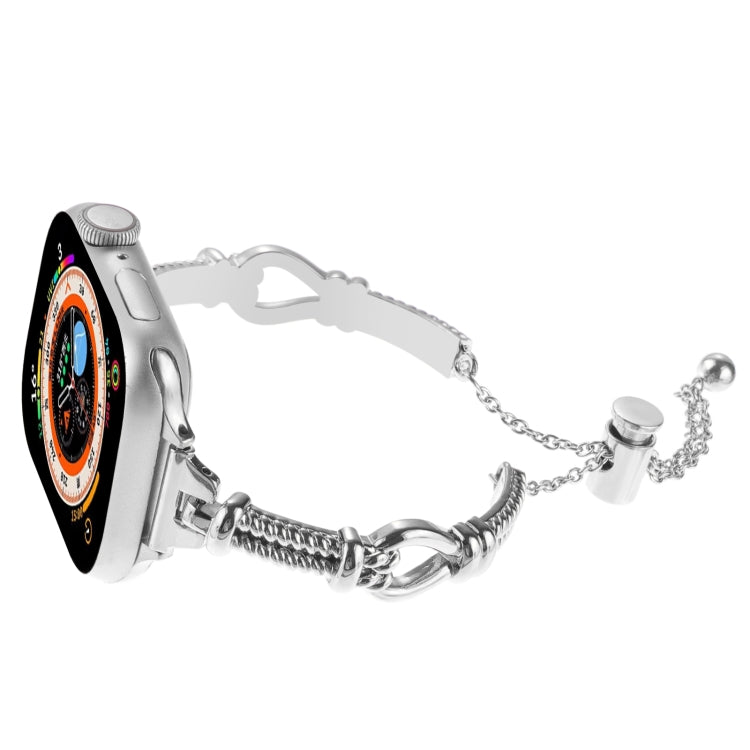 For Apple Watch Series 8 45mm Twist Metal Bracelet Chain Watch Band(Silver) - Watch Bands by PMC Jewellery | Online Shopping South Africa | PMC Jewellery