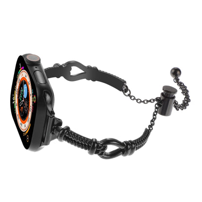 For Apple Watch SE 2022 44mm Twist Metal Bracelet Chain Watch Band(Black) - Watch Bands by PMC Jewellery | Online Shopping South Africa | PMC Jewellery