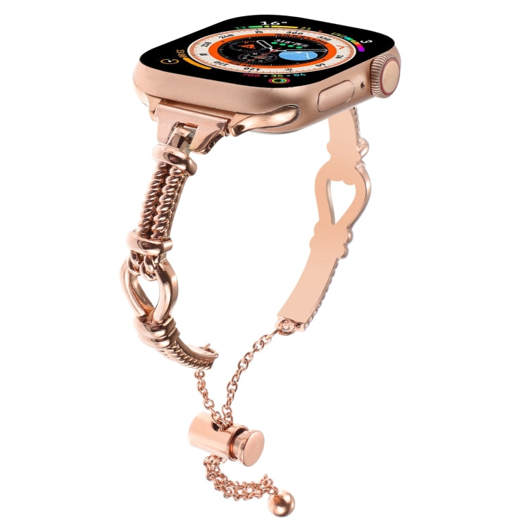 For Apple Watch Series 7 41mm Twist Metal Bracelet Chain Watch Band(Rose Gold) - Watch Bands by PMC Jewellery | Online Shopping South Africa | PMC Jewellery