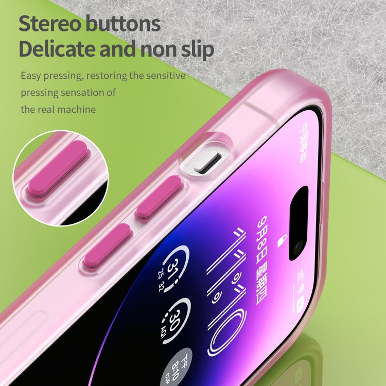 For iPhone 14 Pro MagSafe Frosted Translucent TPU + PC Full Coverage Phone Case(Pink) - iPhone 14 Pro Cases by PMC Jewellery | Online Shopping South Africa | PMC Jewellery