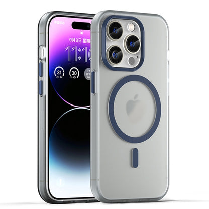 For iPhone 15 Pro MagSafe Frosted Translucent TPU + PC Full Coverage Phone Case(Dark Blue) - iPhone 15 Pro Cases by PMC Jewellery | Online Shopping South Africa | PMC Jewellery | Buy Now Pay Later Mobicred