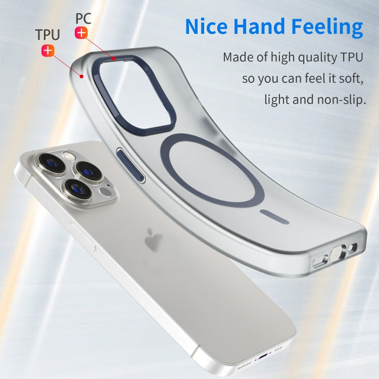 For iPhone 15 Pro MagSafe Frosted Translucent TPU + PC Full Coverage Phone Case(Dark Blue) - iPhone 15 Pro Cases by PMC Jewellery | Online Shopping South Africa | PMC Jewellery | Buy Now Pay Later Mobicred