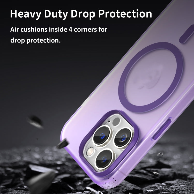 For iPhone 15 Pro MagSafe Frosted Translucent TPU + PC Full Coverage Phone Case(Dark Purple) - iPhone 15 Pro Cases by PMC TechLife | Online Shopping South Africa | PMC TechLife | Buy Now Pay Later Mobicred