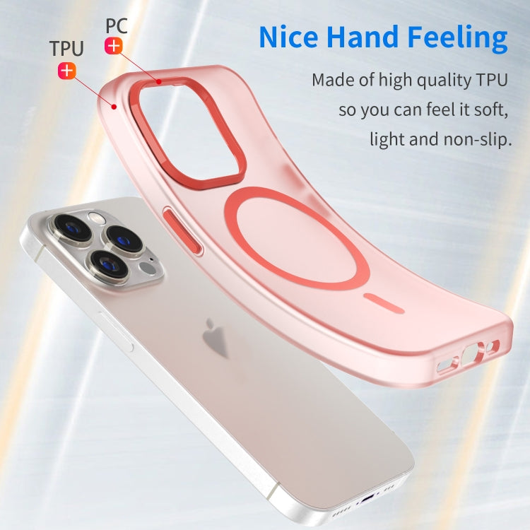 For iPhone 15 Pro MagSafe Frosted Translucent TPU + PC Full Coverage Phone Case(Red) - iPhone 15 Pro Cases by PMC Jewellery | Online Shopping South Africa | PMC Jewellery