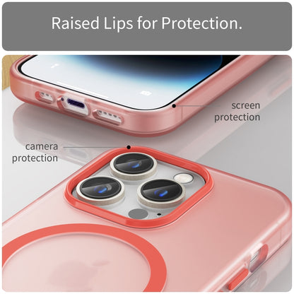 For iPhone 15 Pro MagSafe Frosted Translucent TPU + PC Full Coverage Phone Case(Red) - iPhone 15 Pro Cases by PMC Jewellery | Online Shopping South Africa | PMC Jewellery