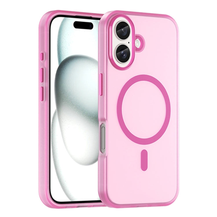 For iPhone 16 MagSafe Frosted Translucent TPU + PC Full Coverage Phone Case(Pink) - iPhone 16 Cases by PMC Jewellery | Online Shopping South Africa | PMC Jewellery | Buy Now Pay Later Mobicred