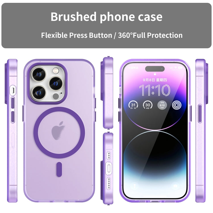 For iPhone 16 Pro MagSafe Frosted Translucent TPU + PC Full Coverage Phone Case(Dark Purple) - iPhone 16 Pro Cases by PMC Jewellery | Online Shopping South Africa | PMC Jewellery | Buy Now Pay Later Mobicred