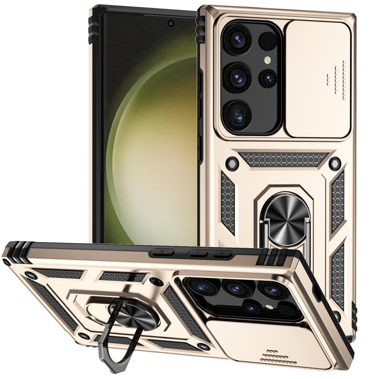 For Samsung Galaxy S24 Ultra 5G Sliding Camshield Holder Phone Case(Gold) - Galaxy S24 Ultra 5G Cases by PMC TechLife | Online Shopping South Africa | PMC TechLife