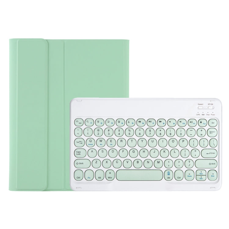 For Samsung Galaxy Tab S10 FE / S9 FE / S9 Candy Color TPU Round Keycap Bluetooth Keyboard Leather Case with Pen Slot(Light Green) - free shipping - PMC TechLife - Order now!