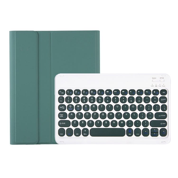 For Samsung Galaxy Tab S9 FE Candy Color TPU Round Keycap Bluetooth Keyboard Leather Case with Pen Slot(Dark Green) - Samsung Keyboard by PMC Jewellery | Online Shopping South Africa | PMC Jewellery