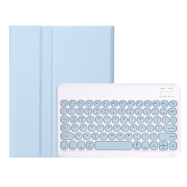 For Samsung Galaxy Tab S9 FE Candy Color TPU Round Keycap Bluetooth Keyboard Leather Case with Pen Slot(Ice Blue) - Samsung Keyboard by PMC Jewellery | Online Shopping South Africa | PMC Jewellery