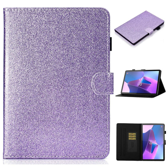 For Lenovo Tab P12 2023 / TB370FU Varnish Glitter Powder Smart Leather Tablet Case(Purple) - Lenovo by PMC Jewellery | Online Shopping South Africa | PMC Jewellery | Buy Now Pay Later Mobicred