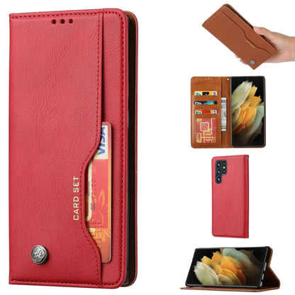 For Samsung Galaxy S25 Ultra 5G Knead Skin Texture Flip Leather Phone Case(Red) - Galaxy S25 Ultra 5G Cases by PMC Jewellery | Online Shopping South Africa | PMC Jewellery | Buy Now Pay Later Mobicred