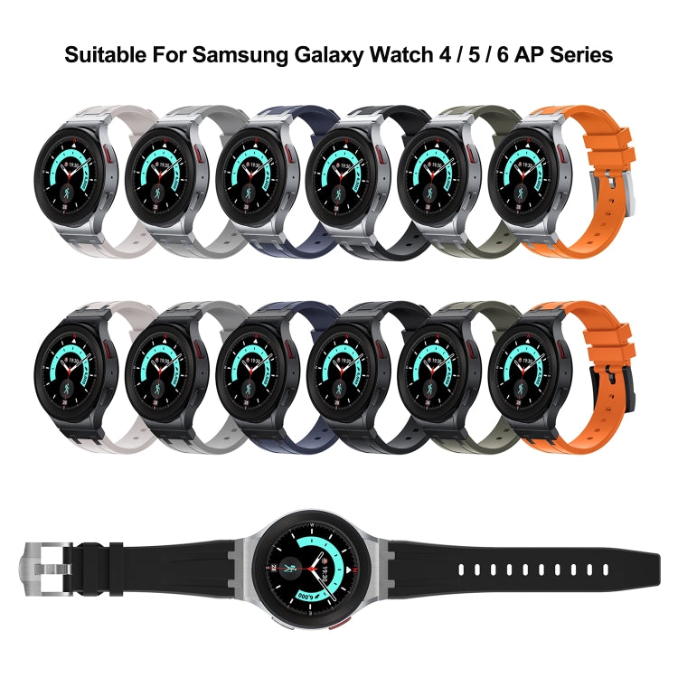 For Samsung Galaxy watch 4 / 5 / 6 AP Series Liquid Silicone Watch Band(Black) - Watch Bands by PMC Jewellery | Online Shopping South Africa | PMC Jewellery