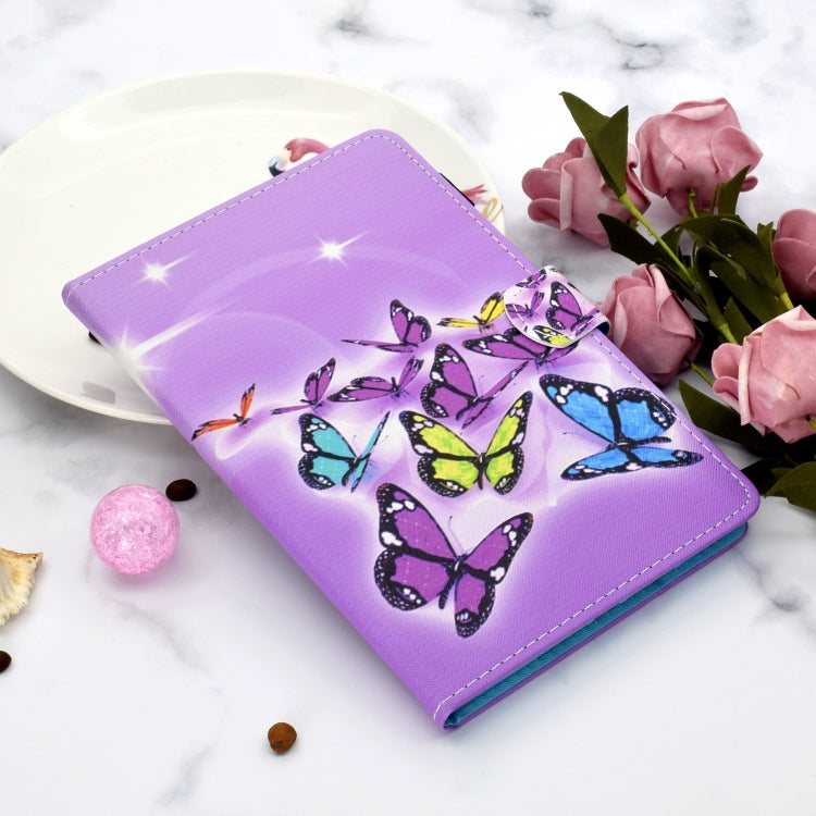 For Lenovo Tab P12 2023 / TB370FU Coloured Drawing Stitching Smart Leather Tablet Case(Butterfly) - Lenovo by PMC TechLife | Online Shopping South Africa | PMC TechLife | Buy Now Pay Later Mobicred
