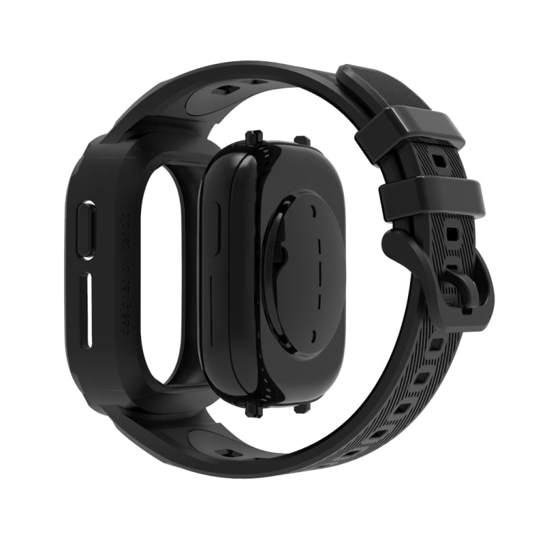 For Honor Watch 4 Solid Color Integrated TPU Watch Band(Black) - Watch Bands by PMC TechLife | Online Shopping South Africa | PMC TechLife