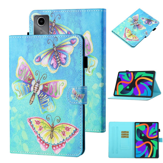 For Lenovo Tab M11/ Xiaoxin Pad 11 2024 Coloured Drawing Stitching Smart Leather Tablet Case(Colorful Butterflies) - Lenovo by PMC Jewellery | Online Shopping South Africa | PMC Jewellery | Buy Now Pay Later Mobicred