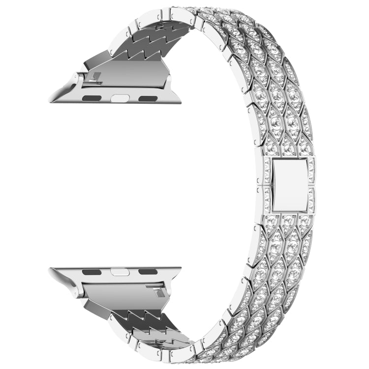 For Apple Watch Series 9 45mm Devil Eye Diamond Bracelet Metal Watch Band(Silver) - Watch Bands by PMC TechLife | Online Shopping South Africa | PMC TechLife